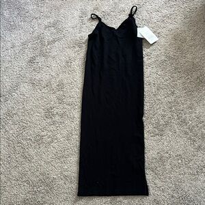 Fabletics Cloud Seamless Tank Midi Dress- S/6 Black Midi Dress